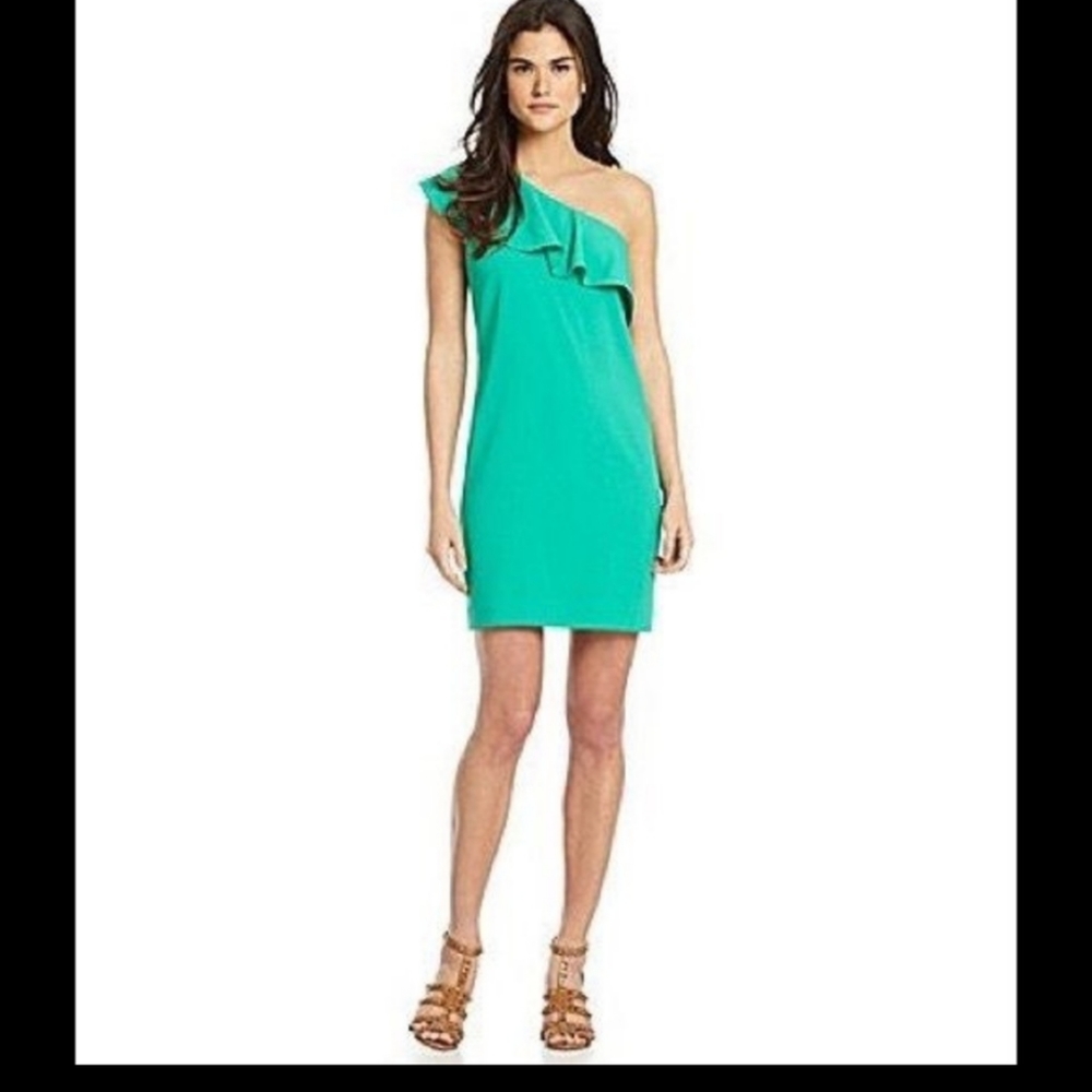 Gianni Bini green ruffle detail dress size 6